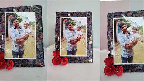 How To Make Photo Frame At Home Diy Out Of Waste Cd Easy And Simple