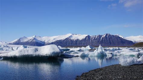 Jokulsarlon Glacier Lake In Ultraviolet At Sunrise Stock Photo Image