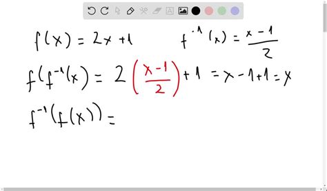 ⏩solved Verify That The Function F 1 X Is The Inverse Of F X By Numerade