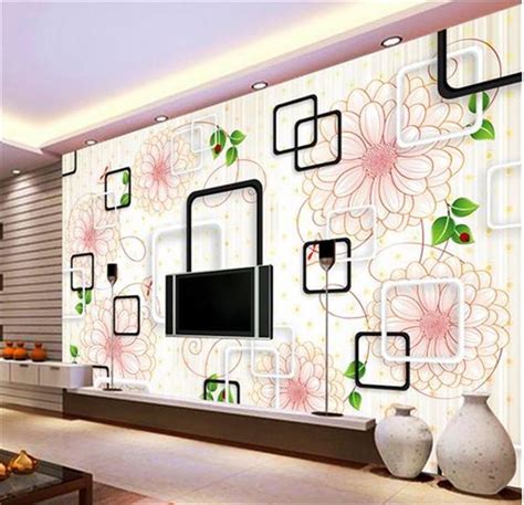 Custom 3d Photo Wallpaper Mural Living Room Elegant Flower Pattern Box
