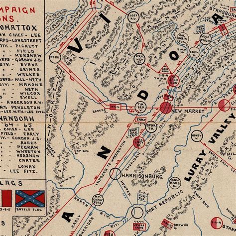 Map Of The Main Battlefields Routes Camps And Head Qrs In The
