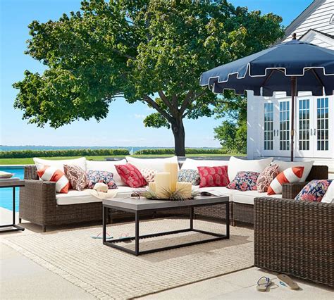 Torrey All Weather Wicker Square Arm Outdoor Sectional Set