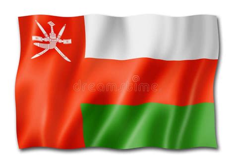 Oman Flag Isolated On White Stock Illustration Illustration Of Folds
