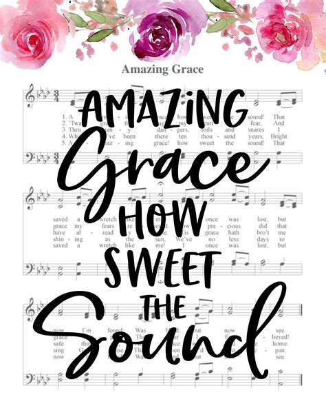 Printable Lyrics To Amazing Grace Printable Word Searches