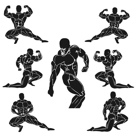 Set Of Bodybuilding Icons Muscles Bodybuilding Logo Bodybuilding