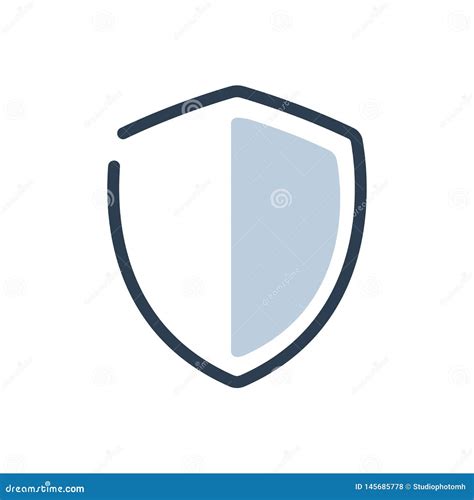 Protection Shield Logo Vector Illustration Isolated Line Art Icon