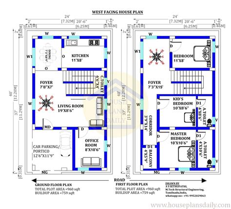 3bhk Duplex House House Plan With Car Parking Houseplansdaily