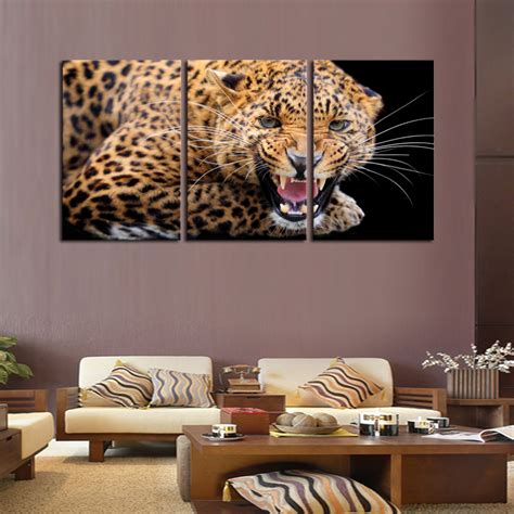 Add flowers or map decals to kids' rooms. Unframed 3 sets Ferocious Leopard Canvas Painting Art Cheap Picture Home Decor On Canvas Modern ...