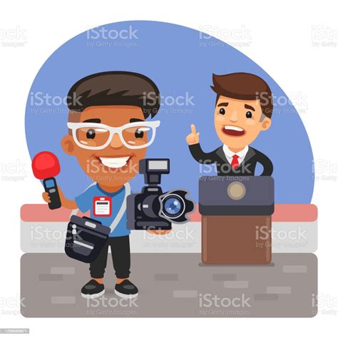 Cartoon Photojournalist And Politician Stock Illustration Download