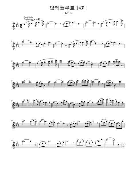 14과 Sheet Music For Flute Solo