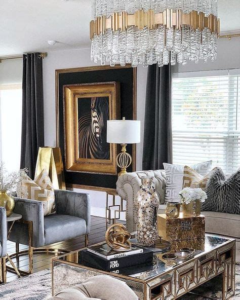 26 Silver Black Gold Neutral Interiors Ideas Living Room Decor Home