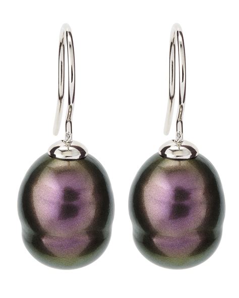 Majorica Tahitian Baroque Pearl Earrings In Purple Null Lyst