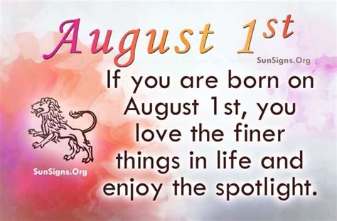 August 1 Famous Birthdays Sun Signs