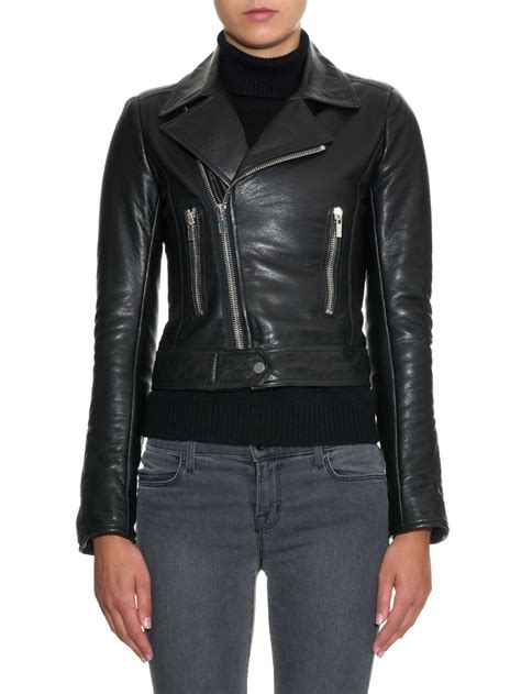 Lyst Balenciaga Classic Leather Biker Jacket In Black