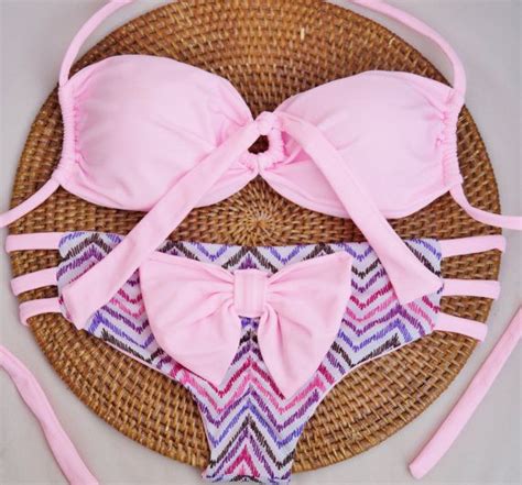 cotton candy brazilian bow bikini bottoms limited fabric etsy bikinis summer swim suits