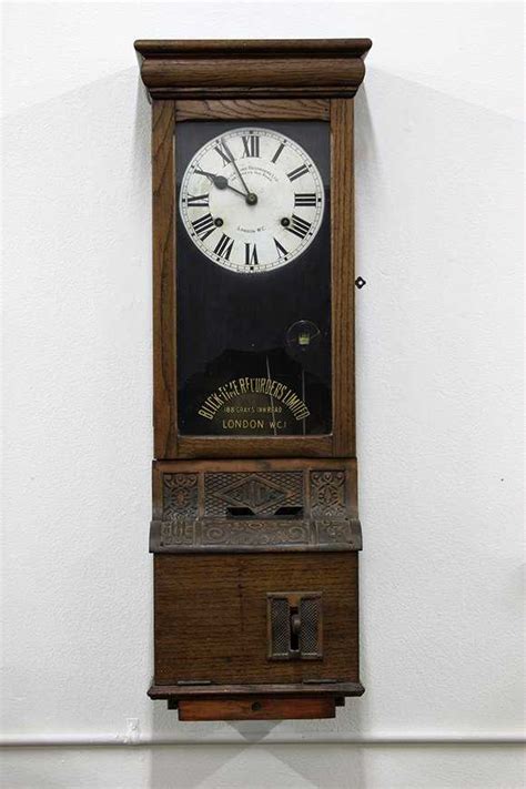 Antique Industrial Blick Time Recorders Ltd Clock