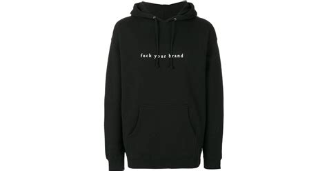 Ih Nom Uh Nit Cotton Fuck Your Brand Slogan Hoodie In Black For Men