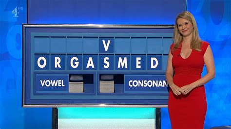 host of countdown tv show rachel riley fights back laughter as board spells out orgasmed the