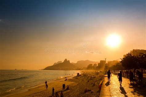 Late Afternoon Sunset Ipanema Beach Stock Photos Free And Royalty Free