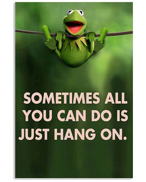 Sometimes All You Can Do Is Just Hang On Kermit