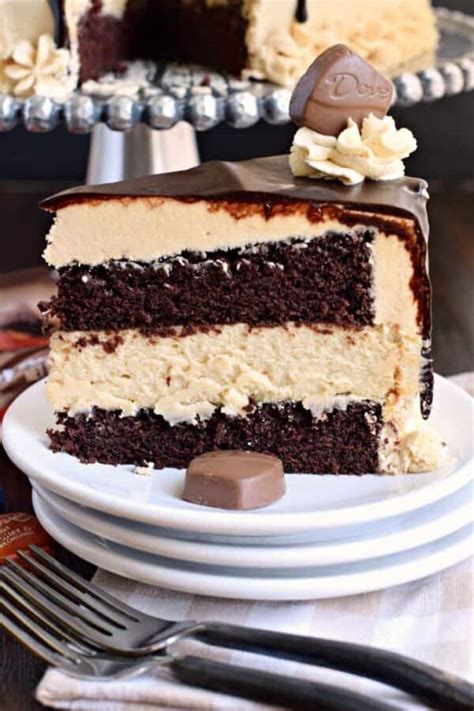 Chocolate Peanut Butter Cheesecake Cake With Dove Chocolate Shugary