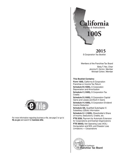 Get the free fillable 1032 form online. 2015 Form CA FTB 100S Tax Booklet Fill Online, Printable ...