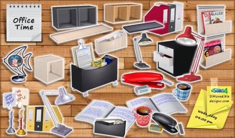Office Time Clutter Set At Simcredible Designs 4 Sims 4