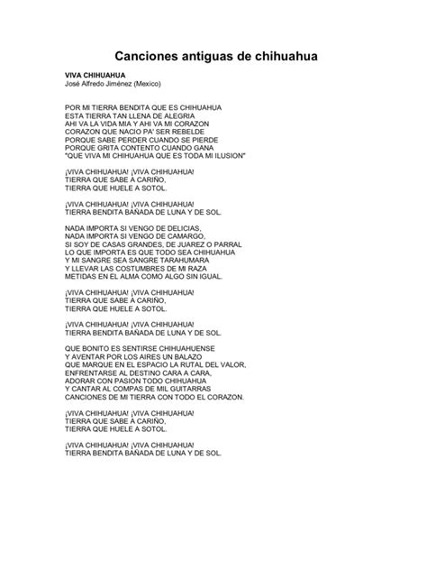 Letras De Canciones De Chihuahua Chihuahua Estado Naturaleza