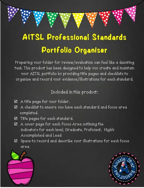 Aitsl Professional Standards Portfolio Organiser For Australian