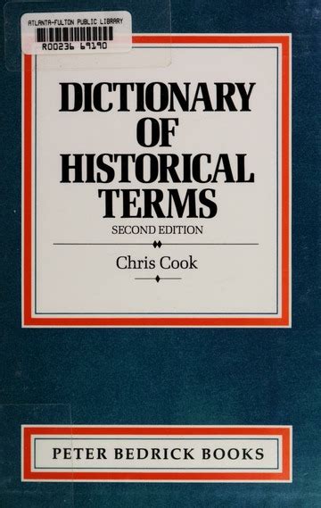 Dictionary Of Historical Terms Cook Chris 1945 Free Download