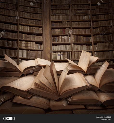 Pile Open Books On Image Photo Free Trial Bigstock
