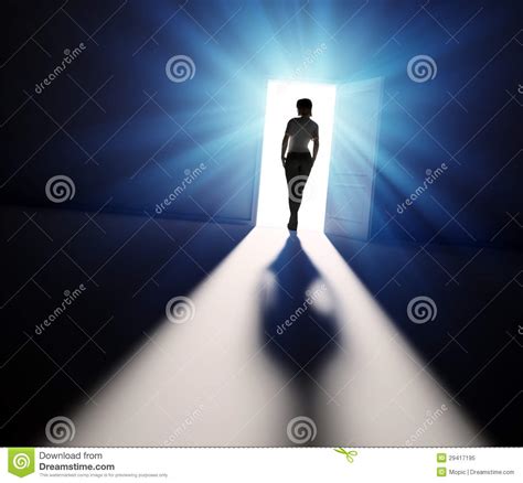 Woman Walking Into Light Stock Illustration Illustration