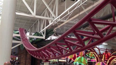 Riding Roller Coaster in Mall (Mega Parc, Quebec City) - YouTube