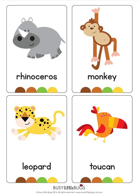 Our Set Of Printable Jungle Animal Flash Cards Are A Great Learning