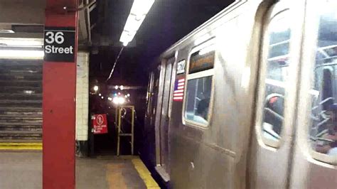 Nyc Subway R160 R Train Entering And Leaving 36th Street Queens