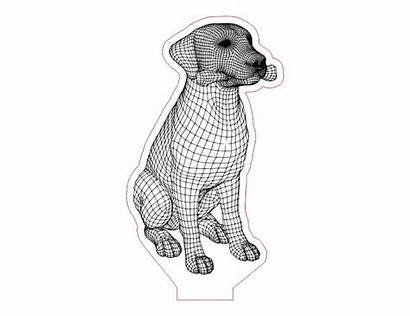 Bone Dog Laser 2d Lamp Acrylic Engrave