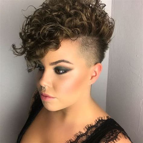 Curly Mohawk Hairstyles For Women Curly Mohawk Hairstyles Half Shaved Hair Mohawk Hairstyles