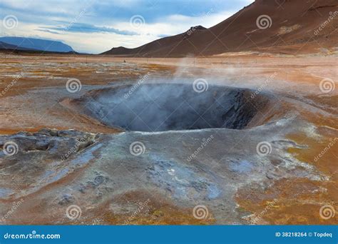 Hot Mud Pots In The Geothermal Area Hverir Iceland Stock Photo Image