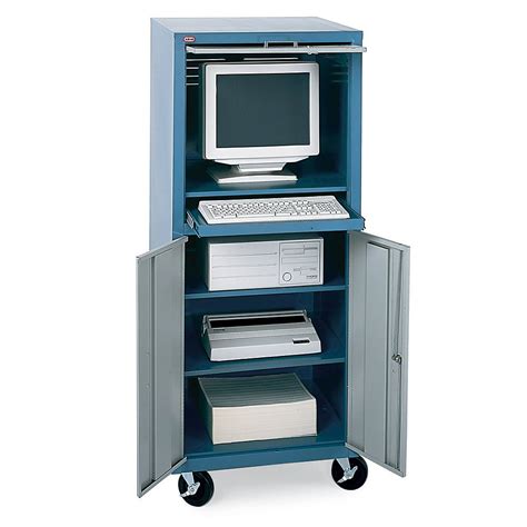 Edsal Csc6790 Steel Mobile Computer Cabinet With Shelf
