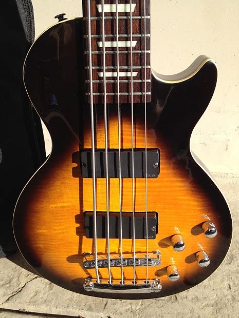 Epiphone Les Paul 5 String Bass 2000 Tobacco Sunburst Reverb