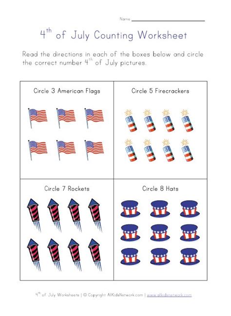 4th of july worksheets preschool. 4th of July Worksheets for Kids | Holiday worksheets, Fourth of july crafts for kids, Worksheets ...