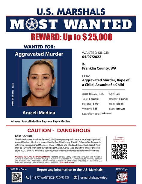 Us Marshal Service Most Wanted Araceli Medina