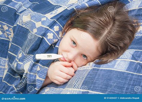 Baby Girl Is Sick With Influenza Stock Image Image Of Child High