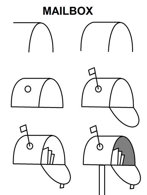 Step By Step To Draw A Mailbox Art Drawings Simple Doodle Art For