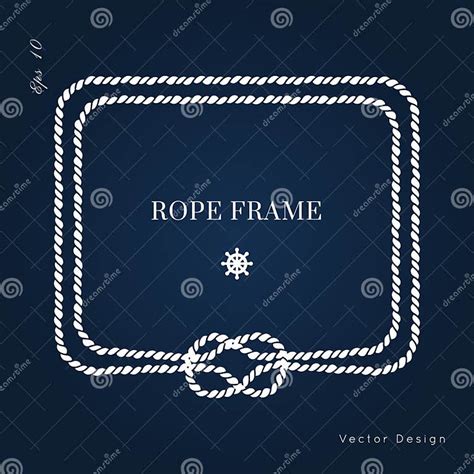 Nautical Vector Frame Rope Knot Border Design Stock Vector