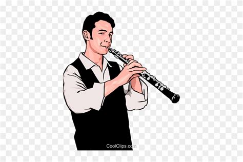 Clarinetist Royalty Free Vector Clip Art Illustration Playing