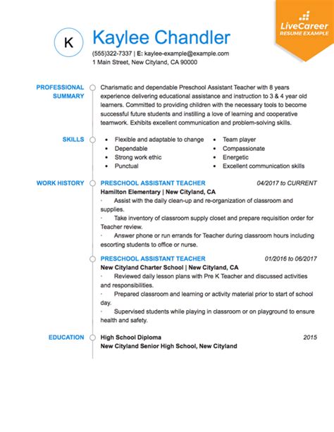 Employers receive many applications for each graduate job. Teacher Resume Examples | | Mt Home Arts