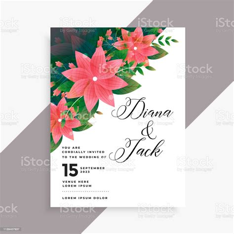 Lovely Wedding Invitation Card Design Stock Illustration