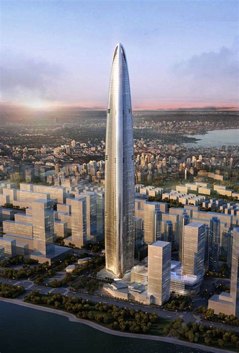 Another chinese building, ping an finance center, was also scaled down for similar reasons. Wuhan Greenland Center