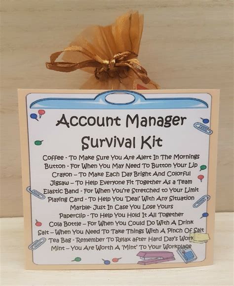 Account Manager Survival Kit Fun Novelty T And Card Alternative